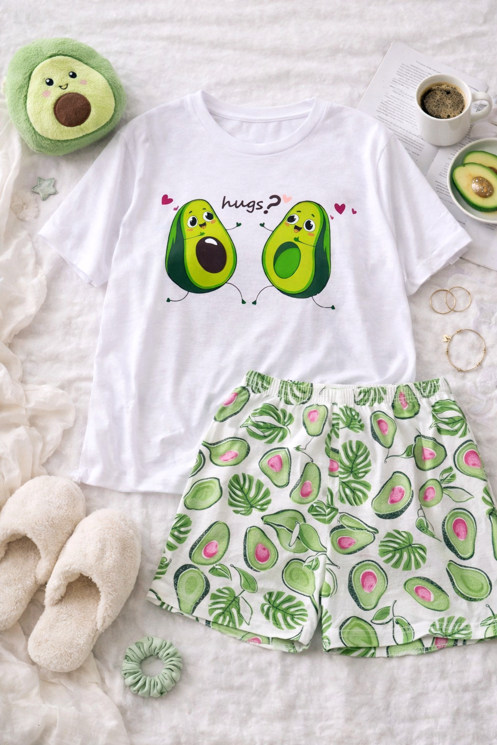 Dámské bavlněné pyžamo Avokádo