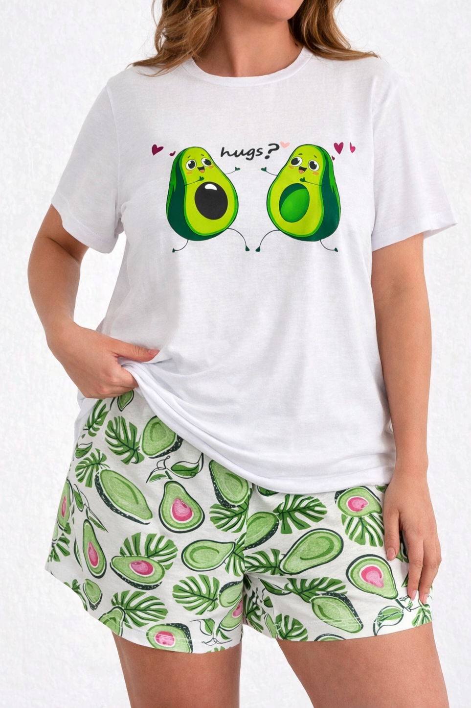 Dámské bavlněné pyžamo Avokádo