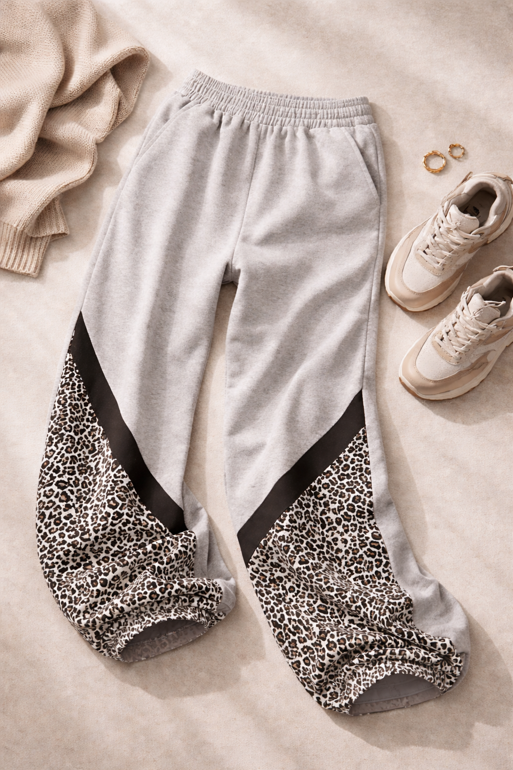 Široké kalhoty Wild Style – leopardí detail