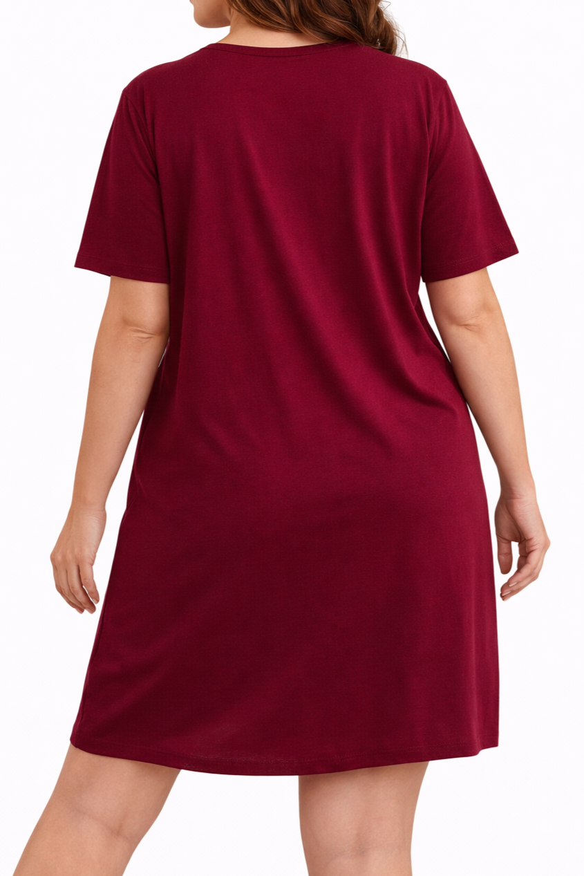 Noční košilka Sweet Dreams – vínová elegance