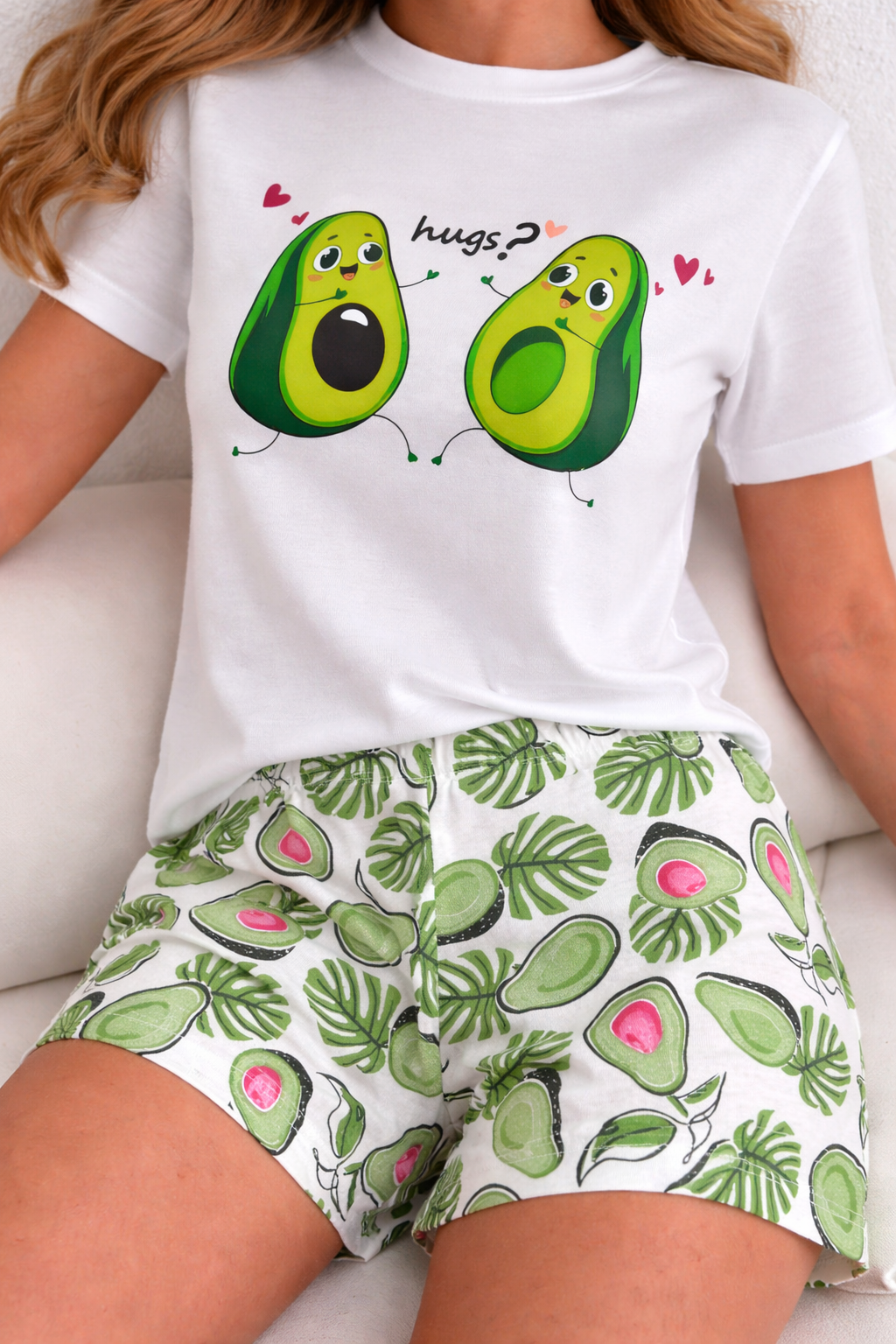 Dámské bavlněné pyžamo Avokádo