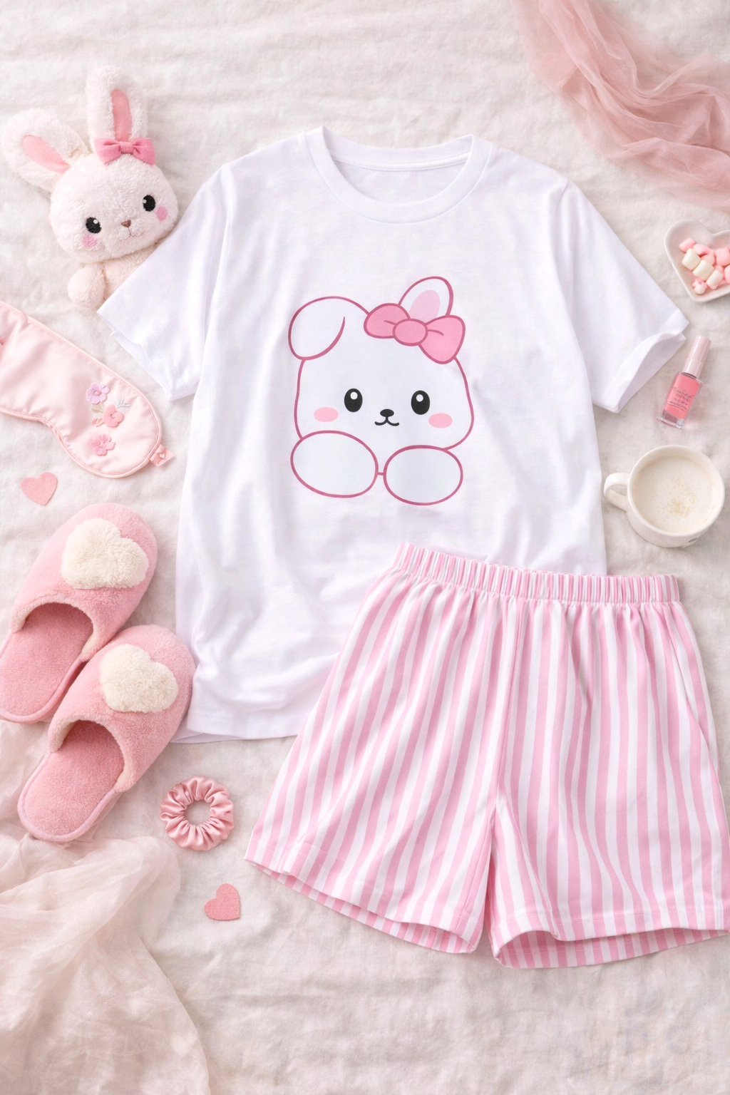 Dámské bavlněné pyžamo Králíček - PLUS SIZE