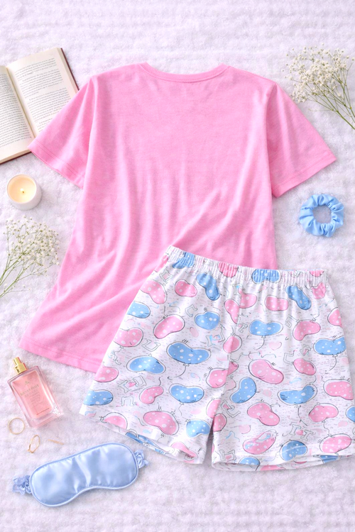 100% bavlněné pyžamo Dream Big – růžový relax set