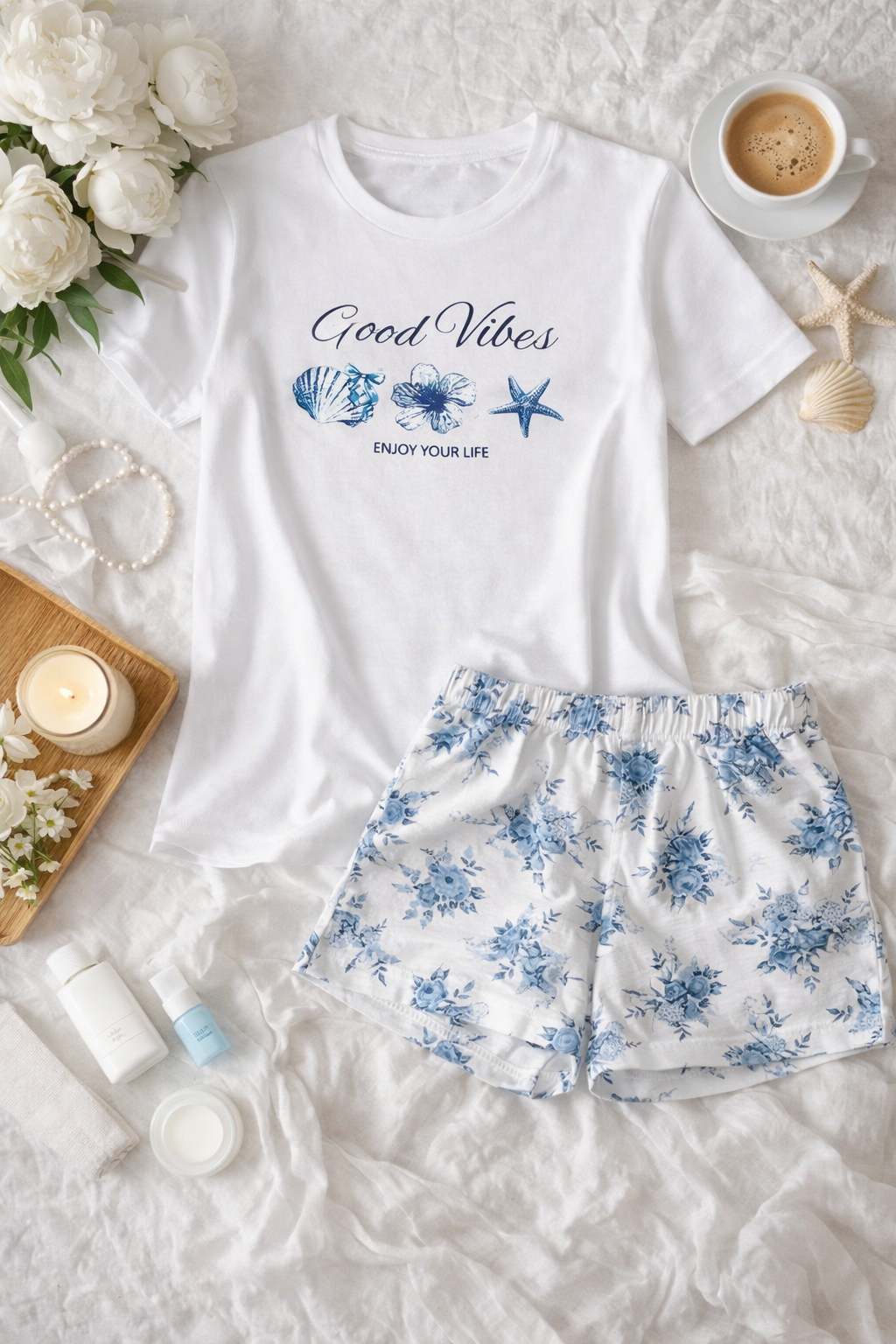 Bavlněné pyžamo Good Vibes