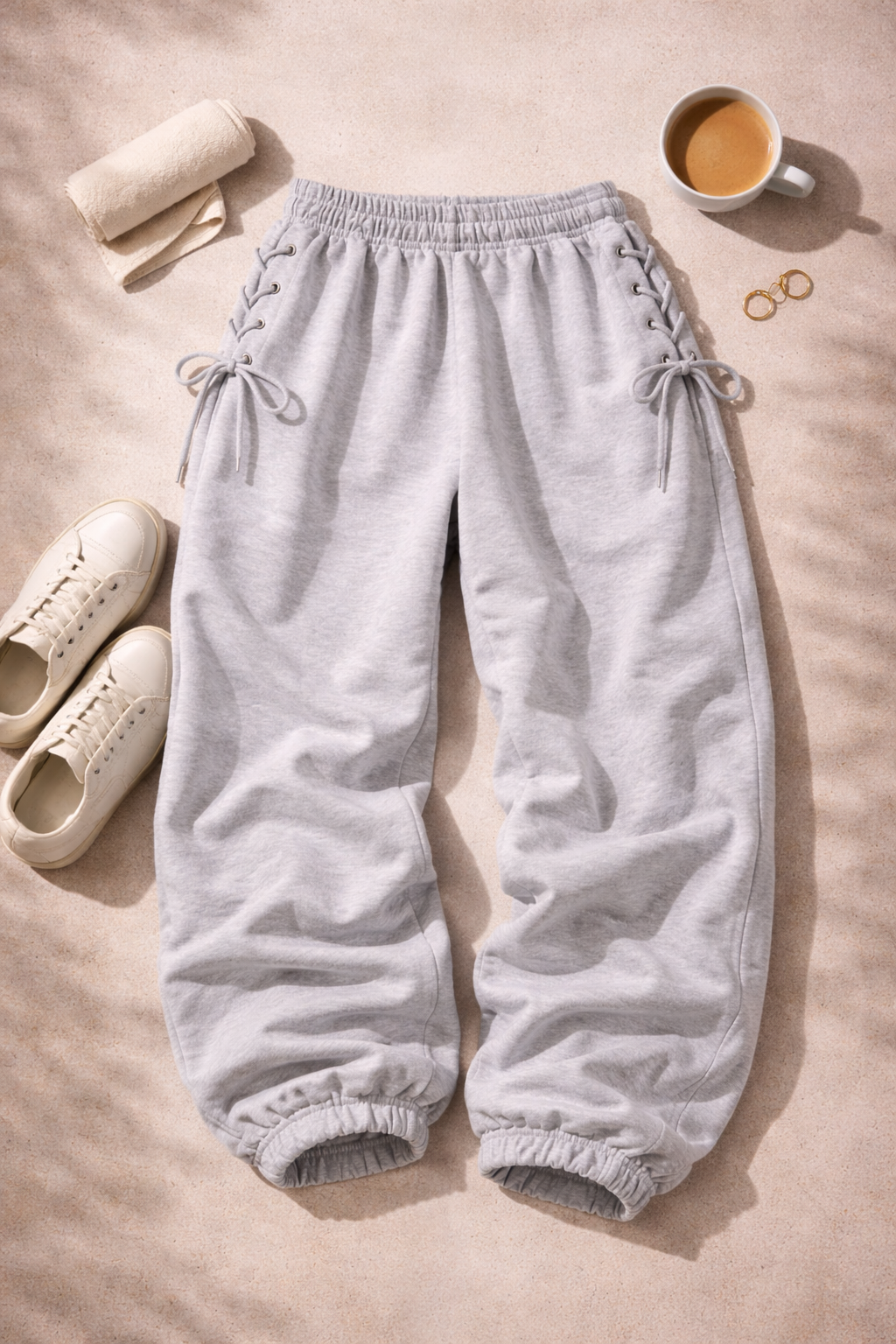 Široké kalhoty Lace Up Comfort