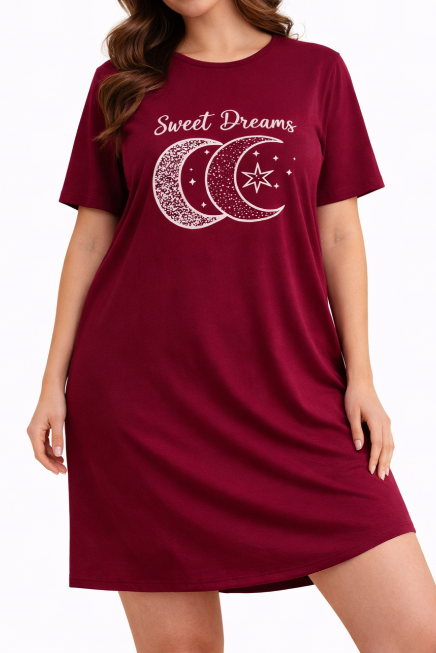 Noční košilka Sweet Dreams – vínová elegance