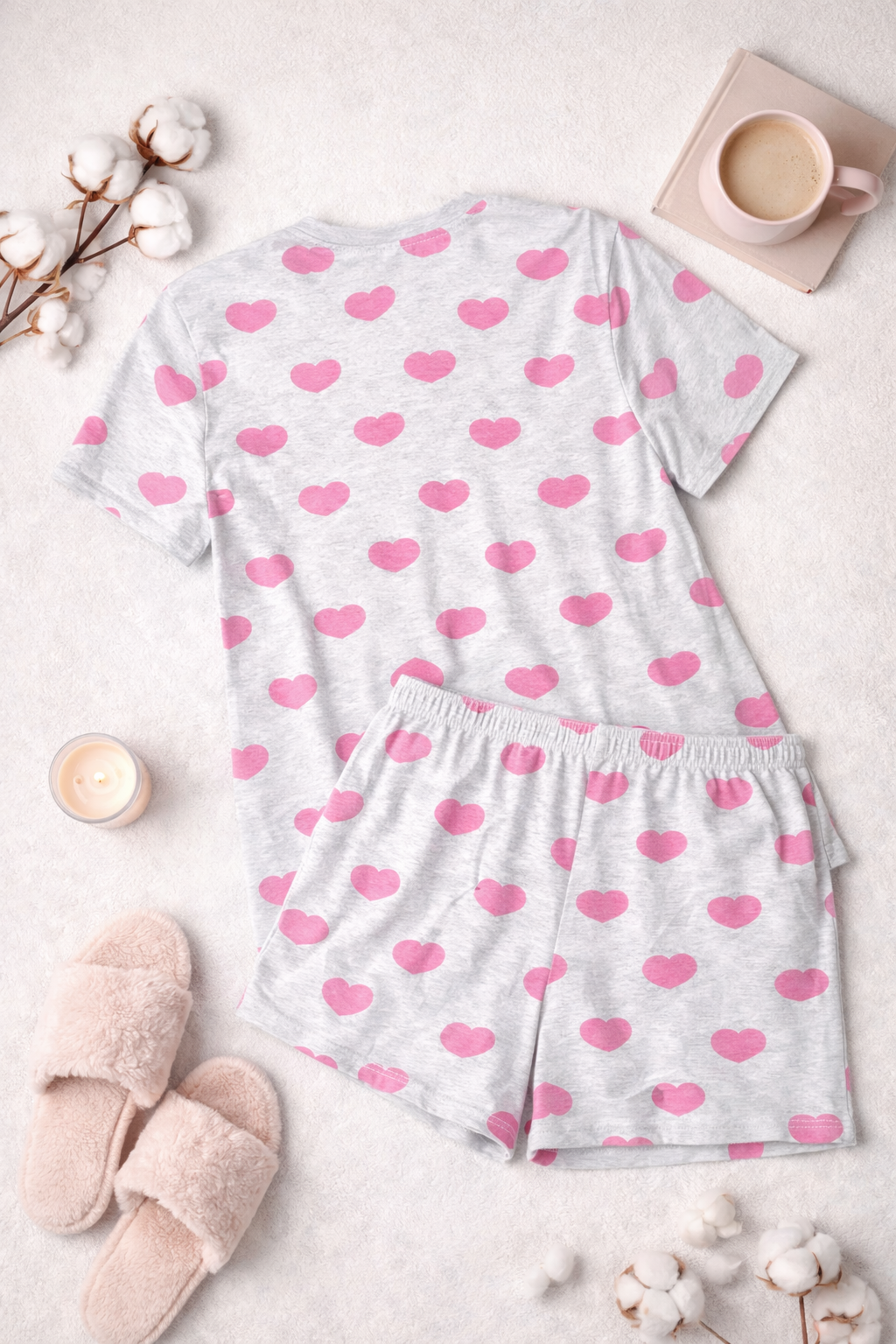 Dámské bavlněné pyžamo Srdíčka – PLUS SIZE